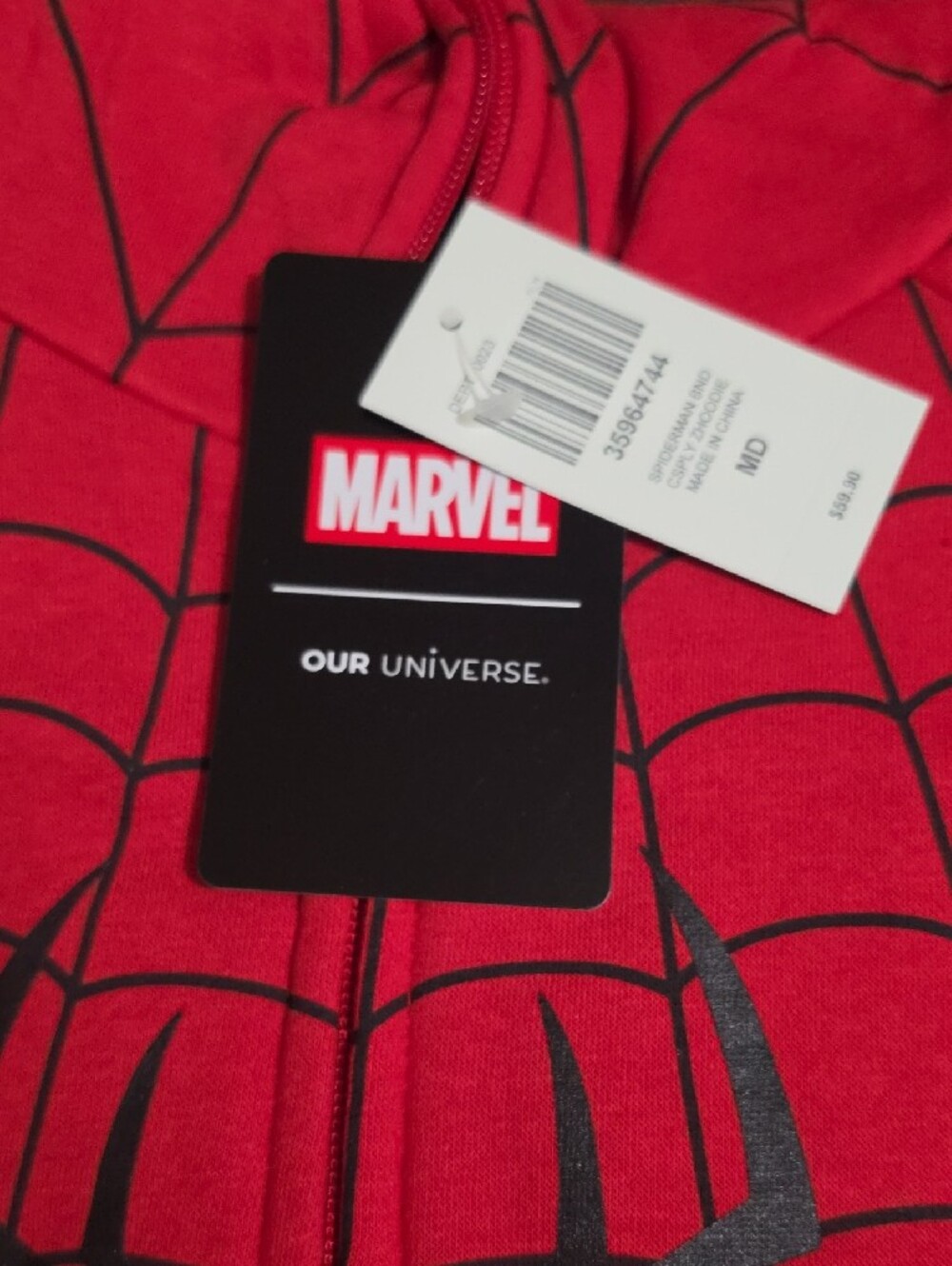 Marvel Red & Black Spider Logo Zip Hoodie - Picture 7 of 7